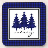 Blue Buffalo Karo Pine Trees Getränkeuntersetzer (Vorderseite)