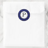 Blue Buffalo Karo Rücksendeadresse Runder Aufkleber (Tasche)