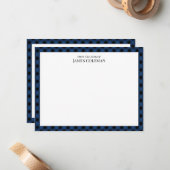 Blue Buffalo Karo vom Schreibtisch mit elegantem N Mitteilungskarte (Vorderseite/Rückseite Beispiel)