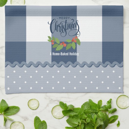 Blue Buffalo Karos Holly Blätter und Berries Chris Geschirrtuch (Gefaltet)