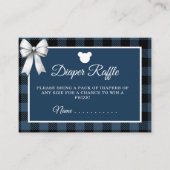 Blue Buffalo Plaid Bear Diaper Raffle Begleitkarte (Vorderseite)