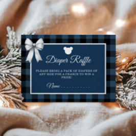 Blue Buffalo Plaid Bear Diaper Raffle Begleitkarte