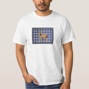 Blue Buffalo Plaid Wild Deer T-Shirt