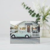 BLUE BUG Oldtimer & Cottage Postkarte (Stehend Vorderseite)