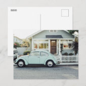 BLUE BUG Oldtimer & Cottage Postkarte (Vorne/Hinten)