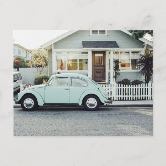 BLUE BUG Oldtimer & Cottage Postkarte (Vorderseite)