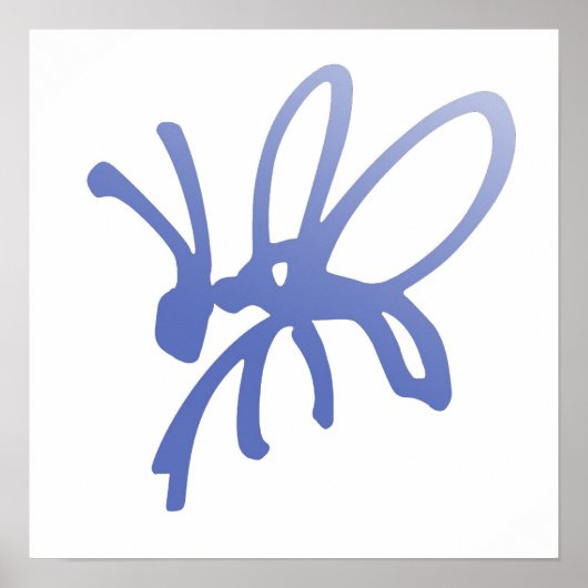 Blue Bug Print Poster (Vorne)
