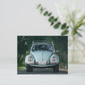 BLUE BUG Vintage Car Postkarten (Stehend Vorderseite)