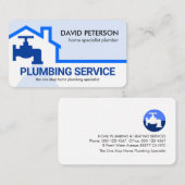 Blue Building Frame Leaking Faucet Visitenkarte (Vorne/Hinten)