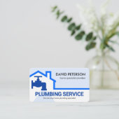 Blue Building Frame Leaking Faucet Visitenkarte (Stehend Vorderseite)