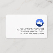 Blue Building Frame Leaking Faucet Visitenkarte (Rückseite)