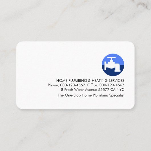 Blue Building Frame Leaking Faucet Visitenkarte (Rückseite)