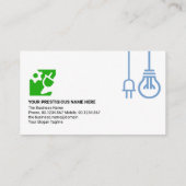 Blue Bulb Power Stecker Motif Electrical Engineeri Visitenkarte (Rückseite)