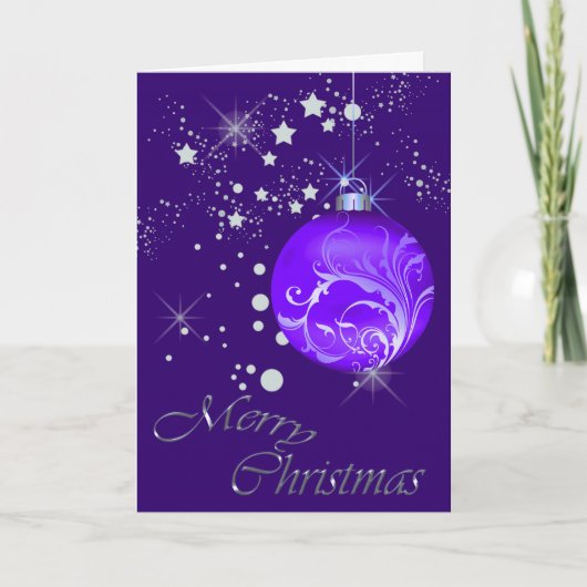 Blue Bulb Silver Stars Weihnachten (Vorderseite)