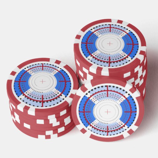 Blue Bullseye Pokerchips (Stapel)
