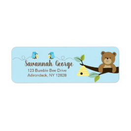 Blue Bumble Bee and Honey Bear Address Labels