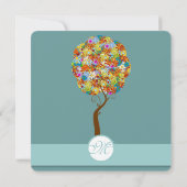 Blue Bumble Bee Forest Fairy Tale Wedite Einladung (Rückseite)