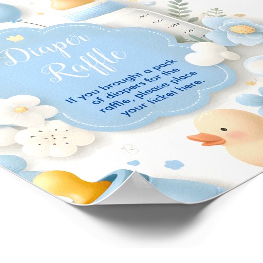 Blue Bundle Joy: Baby Boy Duwer Windelwanne Poster (Ecke)
