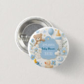 Blue Bundle Joy: Baby Boy Shower Button (Vorne & Hinten)