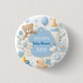 Blue Bundle Joy: Baby Boy Shower Button (Vorderseite)