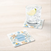 Blue Bundle Joy: Baby Boy Shower Rechteckiger Pappuntersetzer (Vor Ort)