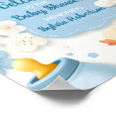 Blue Bundle Joy:Teddy Bear Baby Boy Dusche Willkom Poster (Ecke)