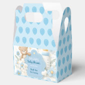 Blue Bundle Joy: Teddy Bear Baby Boy Shower Geschenkschachtel (Geöffnet)