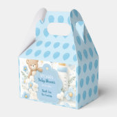 Blue Bundle Joy: Teddy Bear Baby Boy Shower Geschenkschachtel (Vorderseite)