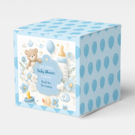 Blue Bundle Joy: Teddy Bear Baby Boy Shower Geschenkschachtel
