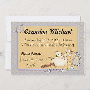 Blue Bundle of Joy Baby Ankündigungen