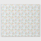 Blue Bunnies Carrots Spring Ostermuster Geschenkpapier (Flach)