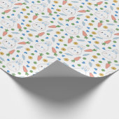 Blue Bunnies Carrots Spring Ostermuster Geschenkpapier (Ecke)