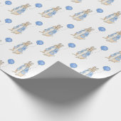 Blue Bunny Animal Baby Dusche Geschenkpapier (Ecke)