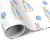 Blue Bunny Animal Baby Dusche Geschenkpapier (Rolleneckpunkt)