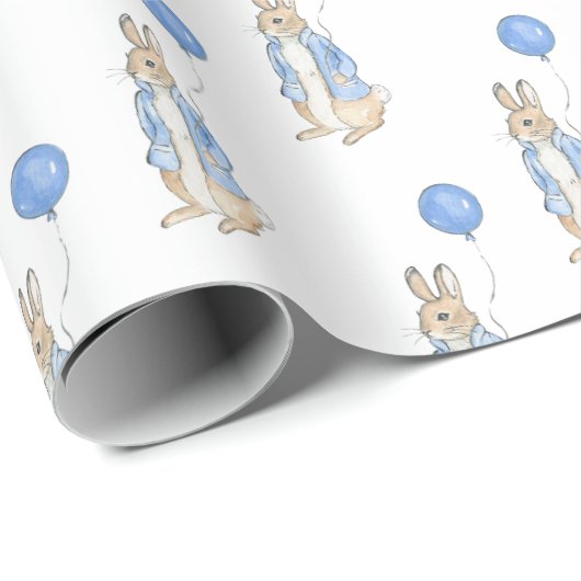Blue Bunny Animal Baby Dusche Geschenkpapier (Rolleneckpunkt)