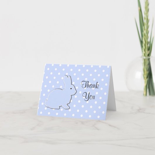 Blue Bunny Baby Danke Note Card (Vorderseite)
