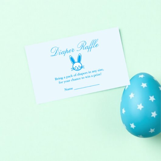 Blue Bunny Baby Duschdusche Windeln Raffle Begleitkarte