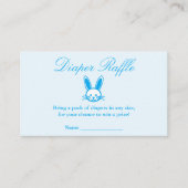 Blue Bunny Baby Duschdusche Windeln Raffle Begleitkarte (Vorderseite)