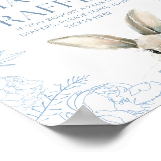 Blue Bunny Baby Duschdusche Windeln Raffle Poster (Ecke)