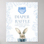 Blue Bunny Baby Duschdusche Windeln Raffle Poster (Vorne)