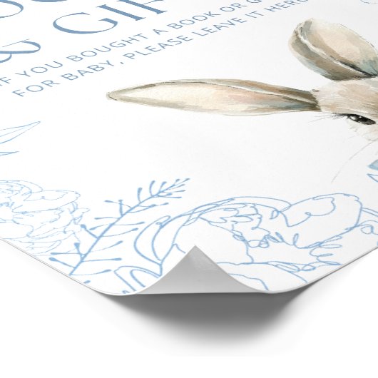Blue Bunny Baby Duschdusche Windeln Raffle Poster (Ecke)