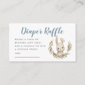 Blue Bunny Baby Showdusche Windeln Raffle Ticket Begleitkarte (Vorderseite)