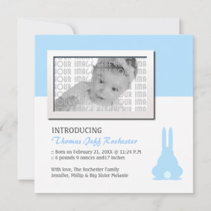 Blue Bunny Birth Ankündigung