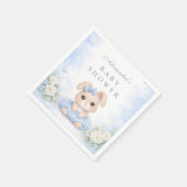 Blue Bunny Blumen-Babyshower Serviette (Ecke)