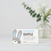 Blue Bunny Diaper Raffle Ticket Begleitkarte (Stehend Vorderseite)