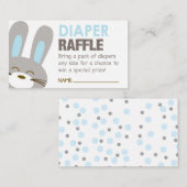 Blue Bunny Diaper Raffle Ticket Begleitkarte (Vorne/Hinten)