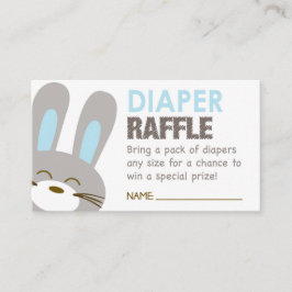 Blue Bunny Diaper Raffle Ticket Begleitkarte