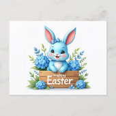 Blue Bunny Feiertagspostkarte
