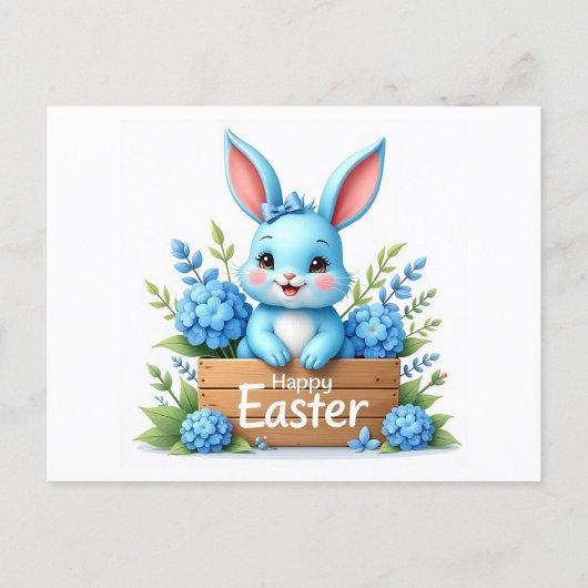 Blue Bunny Feiertagspostkarte