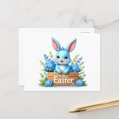 Blue Bunny Feiertagspostkarte
